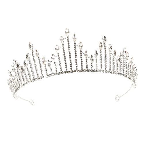 minkissy Rhinestone Krone für Damen Braut Tiara Hochzeitsdiadem Strass Hochzeit Haarschmuck Elegant Glänzend für Party Geburtstagsfeier Abschlussball von minkissy