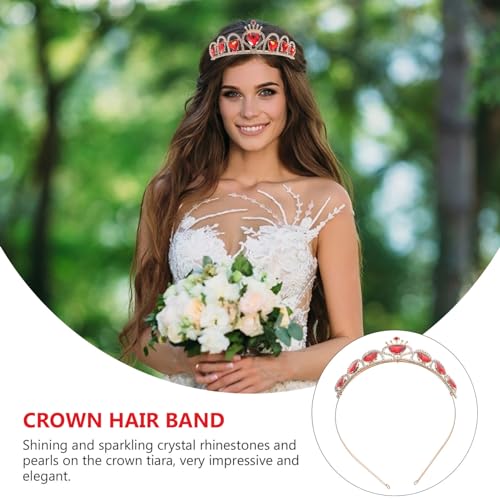 minkissy Rote Herz Tiara Haarschmuck mit Funkelnden Strasssteinen Elegante Braut Krone für Hochzeit Geburtstag und Festliche Anlässe Retro Stil Geeignet für Damen und Mädchen von minkissy