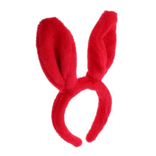 minkissy Roter Hasenohren Haarreif Niedliches Tierkopfschmuck Für Cosplay Und Osterfeier Einfache Trageweise Einstellbare Perfektes Accessoire Für Partys Und Festliche Anlässe von minkissy