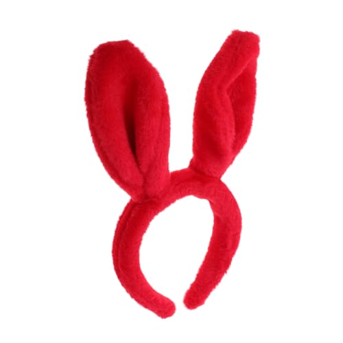 minkissy Rotes Hasenohren-stirnband Flauschige Kaninchenohren Kopfbedeckung Für Ostern Vielseitig Einsetzbar Für Partys Cosplay Und Feste Geeignet Für Junge Mädchen Und Erwachsene von minkissy