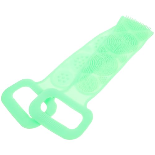 minkissy Badetuch Rückenbadetuch Silikon Rückenduschtuch Mit Griff Für Hause Grün Rückenziehtuch Reibetuch Badetuch Rückenschrubberstreifen Tragbar von minkissy