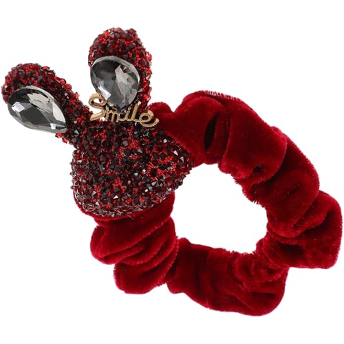 minkissy Rabbit Design Haarband Mit Funkelnden Strasssteinen Elastisches Haargummi Für Dickes Haar Niedliches Accessoire Für Frauen Für Alltag Und Besondere Anlässe von minkissy