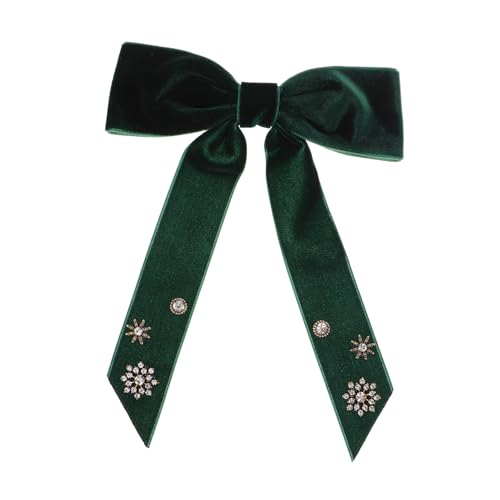 minkissy Haarspange Mit Schleife Und Schneeflocke Aus Samt Dekorative Haarspange Mit Strasssteinen Für Damen von minkissy