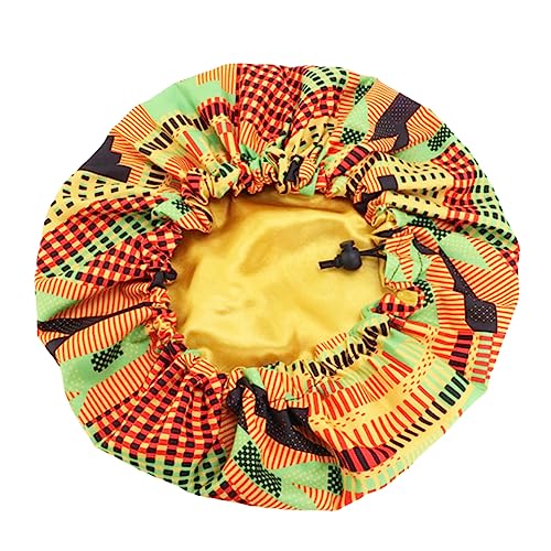 minkissy Satinhaube Salonkappe Chemo-Mütze Haartaschentücher für Damen verstellbares Haargummi Turbinen für Damen Hut Nachtschlafmütze gedruckt elastisch Nachtmütze Einstellschnalle Frau von minkissy