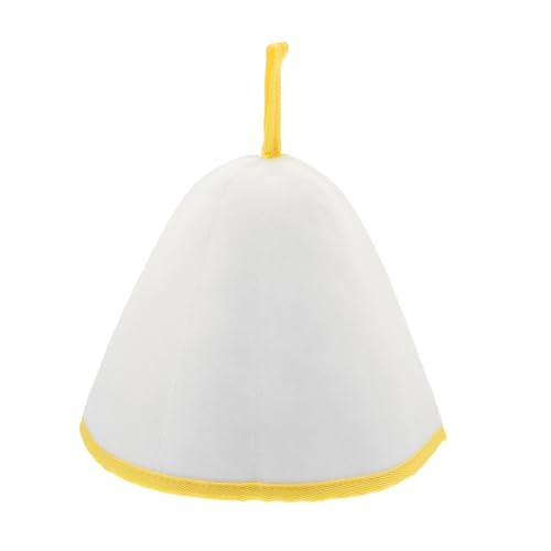 minkissy Felt Sauna Hat Für Damen Und Herren Wasserdichte Badekappe Isolierende Und Saugfähige Duschhaube Für Sauna Und Dampfbad Bequem Und Langlebig Mit Gelbem Rand von minkissy