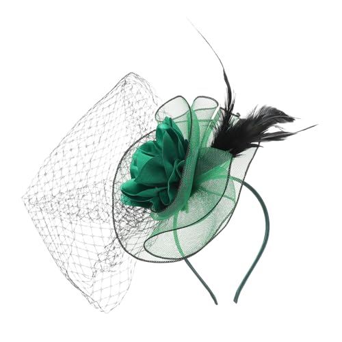 minkissy Schleier Fascinator Hut Netzschleier Fascinator Stirnband 1920Er Jahre Kopfbedeckung Für Damen Für Teeparty Kirche Cocktailparty Geburtstage Kostümzubehör Grün von minkissy