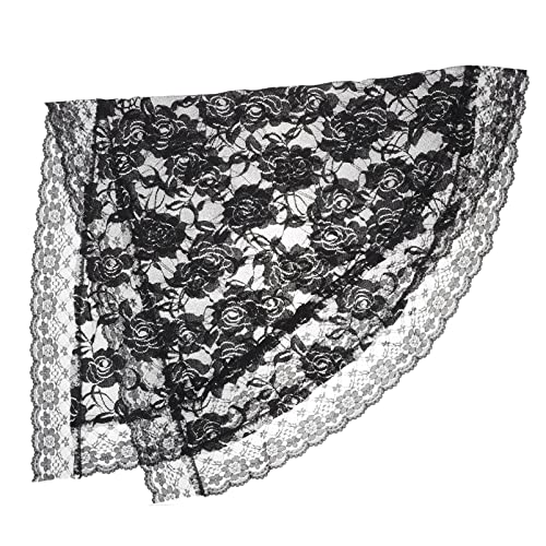 minkissy Schleier Stoff Dreieck Spitze Schleier Katholische Masse Kopfbedeckung Schal Halstuch Floral Für Braut Weiß Spitze Mantilla Katholisch von minkissy