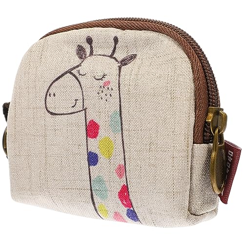 minkissy Klein Geldbeutel Mit Giraffenmuster Cartoon Schlüssel Münzaufbewahrungstasche Aus Baumwolle Mit Reißverschluss Für Damen Für Karten Und Kosmetik von minkissy