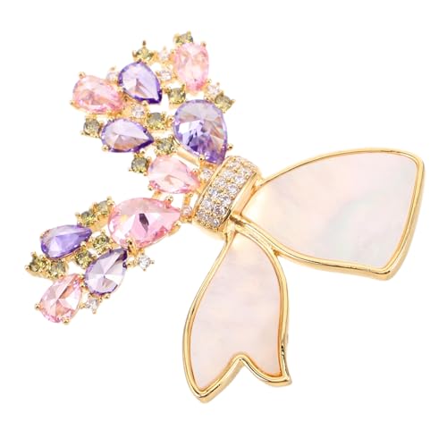 minkissy Schmetterling Brosche Pin Damen Elegant Strass Anstecknadel für Jacken Kleider Mäntel Hochzeitsfest Party Mode Schmuck Accessoire von minkissy