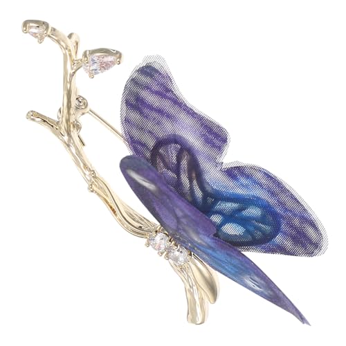 minkissy Schmetterling-Brosche aus Organza mit funkelneden Strasssteinen Vielseitiger Ansteckpin für Brautkleider Hochzeiten Schals und Cardigans Stilvolles Damen-Accessoire von minkissy