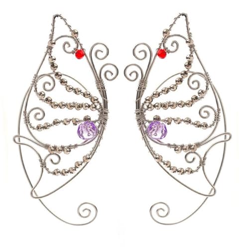 minkissy Schmetterling Ohrclips Damen Handgefertigte Perlen Ohrringe Für Ohrlöcher Frei Komfortabel Verstellbar Cosplay Accessoire Für Frauen von minkissy
