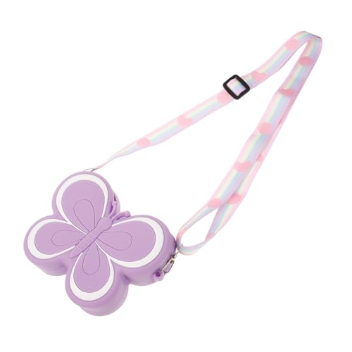 minkissy Stylische Kindertasche Aus Silikon Mit Schmetterlingsdesign Praktische Umhängetasche Für Mädchen Portemonnaie Für Münzen Schlüssel Und Alltagsbedarf von minkissy