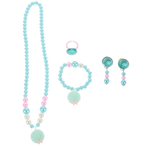minkissy Schmuckset Mädchen Schmuckset mit Armband Halskette Ringen und Ohrringen Bunte Kinderschmuck für Kleinkinder Hautfreundlich und Komfortabel für Partys und Alltag von minkissy