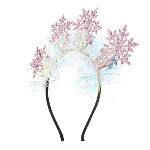 minkissy Schneeflocken Stirnband Haarlicht Mädchen Feiertag Mit Juwelen Besetzt Fröhliche Stirnbänder Creolen Party Weihnachten Schneeflocken Kopfbedeckung von minkissy