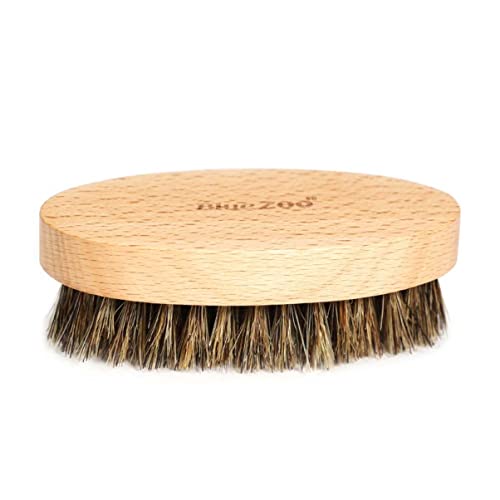 minkissy Schnurrbart haar kur haar pflege bartwichse schnurrbart holzstiel haarstick Massagebürste beard Männer Bartbürste Rasierpinsel Männer stehen vor sauberer Bürste Bambus von minkissy