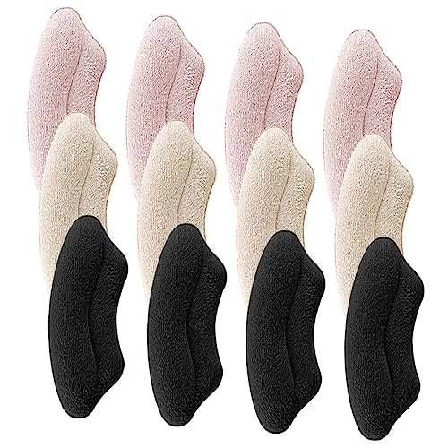 minkissy Schuheinlagen mit Fersengriff, 6 Paar, Damen-Schuheinlagen, schwarz, Hot Pink, Schuhe für Damen, Zeheneinsätze für Schuhe, zu große Schuhe, Fersengriffe, bequemer Schutz, Stiefel, von minkissy