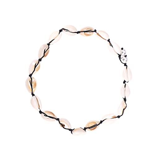 minkissy Schwarze Hawaii Muschel Halskette Damen Handgefertigt Geflochtenes Accessoire Sommer Schmuck von minkissy