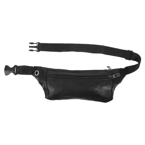 minkissy Schwarze Outdoor Hüfttasche für Herren Verstellbare Umhängetasche mit Kopfhörerstecker Stilvolle Brusttasche für Joggen Reisen Freizeitaktivitäten Leicht Praktisch von minkissy