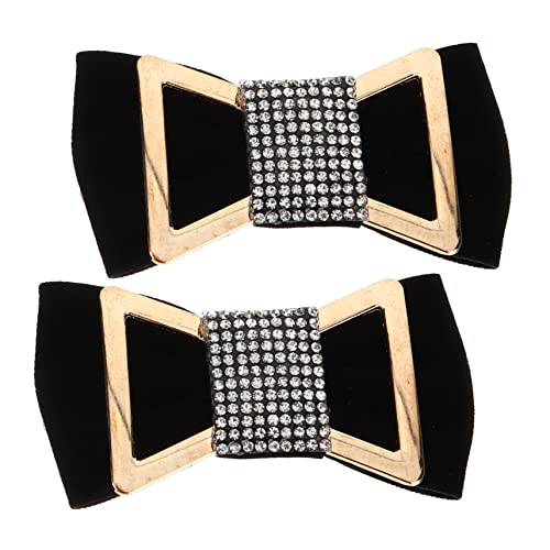 minkissy Schwarze Velours Schleifen Schuhclips mit Strasssteinen Abnehmbare Dekorative Schuhschmuck Eleganter Brautschmuck für Hochzeit Party und Damen von minkissy