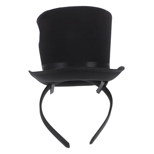 minkissy Schwarzer Kleiner Zylinderhut Leichtes Festival Kostümaccessoire für Bankett Bühnenauftritte Cosplay Haarschmuck von minkissy