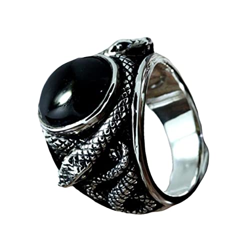 minkissy Schwarzer Schlangen-fingerring Aus Erstklassigem Material Modeschmuck Als Finger-dekor-ring Schmuck-accessoire Für Besondere Anlässe von minkissy