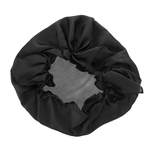 minkissy 1stück Satin Schlafmütze Für Damen Ergonomische Haarpflegehaube Für Nacht Makeup Bad Maternal Haarschutz Schwarze Seidenhaube von minkissy