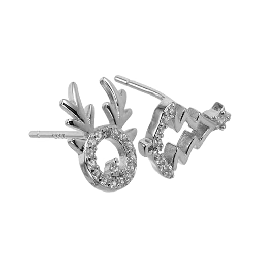 minkissy Silber Weihnachtsohrringe mit Asymmetrischem Weihnachtsbaum Design Leichte Komfortable Ohrstecker für Damen Festlicher Weihnachtsschmuck für Feiertage und Alltag von minkissy
