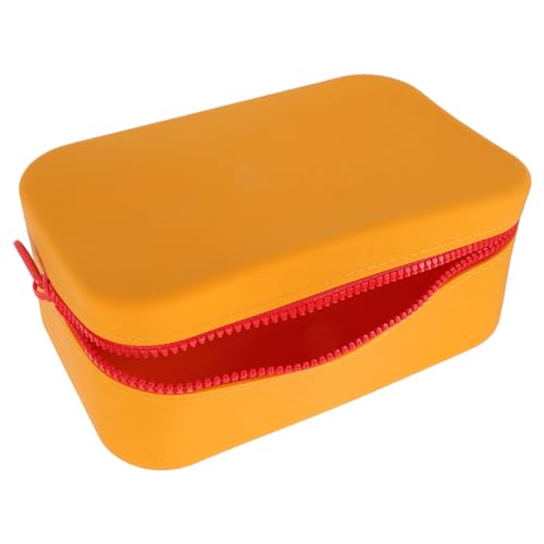 minkissy Silikon-Make-Up-Tasche Mit Reißverschluss Beauty-Kosmetiktasche Reise-Kulturbeutel Bleistiftbeutel Handgepäck Flughafen-Fluglinien-Konforme Tasche Für Männer Und Frauen Orange minkissy Silikon-Make-Up-Tasche Mit Reißverschluss Beauty-Kosmetiktasche Reise-Kulturbeutel Bleistiftbeutel Handgepäck Flughafen-Fluglinien-Konforme Tasche Für Männer Und Frauen Orange von minkissy
