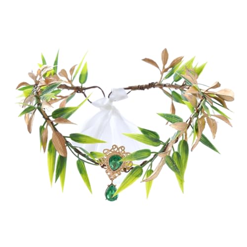 minkissy Simulation Stirnband Hochzeit Kopfbedeckung Cosplay Blattkrone Blatthaarbänder Brautstirnband Plastikkronen Blattstirnband von minkissy