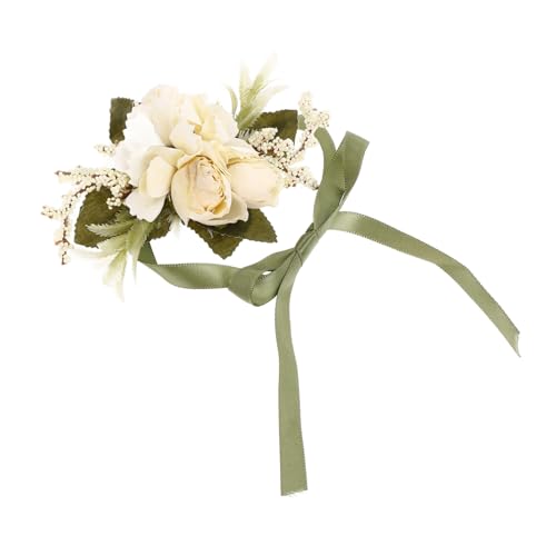 minkissy Blume Handgelenk Corsage Für Hochzeit Künstliche Blume Armband Handgelenk Für Braut Dekoratives Für Verschiedene Anlässe von minkissy