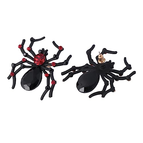 minkissy Spider Design Ohrstecker Kristallbesatz Halloween Spinnenohrringe Leicht Funkelnde Gothic Accessoires für Damen und Festliche Kostüme von minkissy