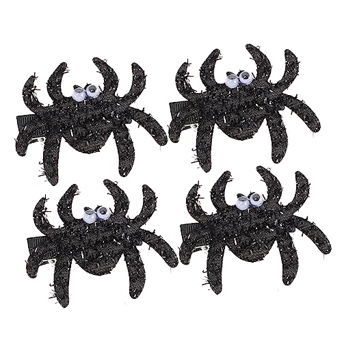 minkissy Spinnen-Haarspangen, Halloween, Kinder, Spinnen-Lametta-Haarspangen, Spinnen-Haarspangen, Fledermaus, Cosplay, Kopfbedeckung, dekorative Bobby-Pins, Abschlussball, Tiara, Stoff, von minkissy