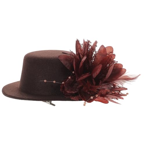 minkissy Spitze Blume Haarspange Barrettes für Frauen Mädchen Hüte Clips haarschmuck Haarzubehör Formale Haarnadel Bobby Pins Haarstifte Party-Kopfbedeckung Feder von minkissy