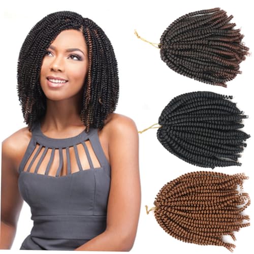minkissy Spring Braids Häkelflechtzöpfe Stränge Leicht Natürliche Optik Weiches Synthetikhaar für Mädchen Kreative Flechtfrisuren von minkissy