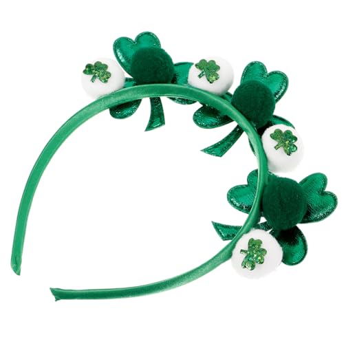 minkissy St Patrick's Day Haarreif Mit Bunten Pompons Festlicher Kopfschmuck Für Damen Grünes Kleeblatt-design Accessoire Für Feiern Und Feste Bringt Farbe in Dein Kostüm von minkissy