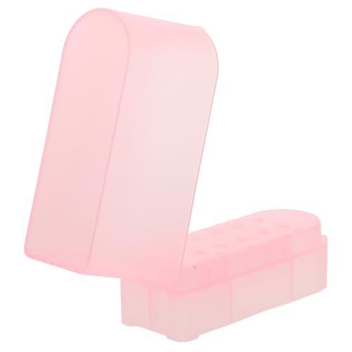 minkissy Staubdichte Nagelbohrer Aufbewahrungsbox Praktischer Organizer Aus Robustem Kunststoff Für Nagelkunst Halter Für Maniküre Schleifköpfe Halbtransparent in Rosa von minkissy