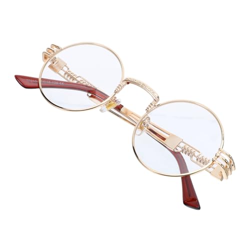 minkissy Steampunk Sonnenbrillen Für Herren Runde Vintage Brillen Steampunk Stil Runde Metallbrillen Brillengestelle Für Damen Retro Rundbrillen Vintage Brillen von minkissy