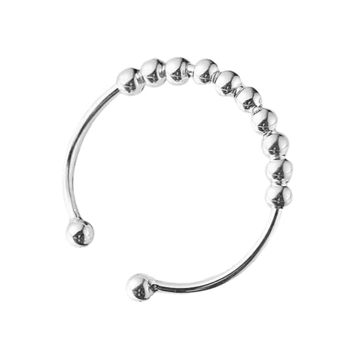minkissy Sterling Silber Beaded Ring Offen Verstellbar Damen Vintage Stapelbar Eleganter Modeschmuck Für Alltag Und Besondere Anlässe von minkissy