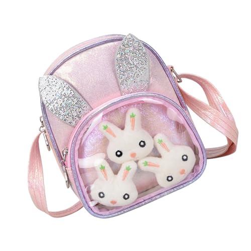 minkissy Stilvolle Schultertasche Für Junge Mädchen Tasche Mit Cartoon-Kaninchen-Design Entzückende Glitzernde Tasche Aus Pu- Zum Aufbewahren Von Süßigkeiten Und Anderen Gegenständen von minkissy