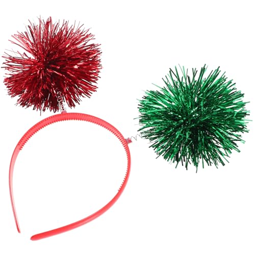 minkissy Pompom Stirnband Mit Lametta Boppers Haarband Für Damen Party Zubehör Weihnachten Silvester Geburtstag Foto Requisiten von minkissy