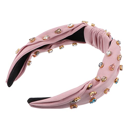 minkissy Geknotetes Perlenstirnband Knoten Haarband Yoga-stirnbänder Für Frauen Perlenstirnbänder Für Perlenkreuz-haarreifen Perlenstirnband Für Frauen Kopf Braut Hochzeit Liner Kunststoff von minkissy