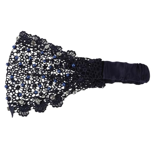 minkissy Modisches Blumen-spitzen-stirnband Breites Netz-kopfbedeckung Retro-strass-haarband Für Frauen von minkissy