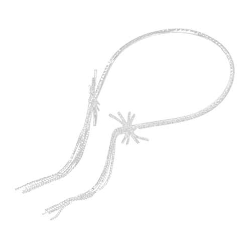 minkissy Stirnband Mit Strassquaste Pailletten Stirnbänder Mädchen-stirnband Haarband Mit Strassquaste Hochzeit Stirnband Ohrringe Quasten-stirnband Zinklegierung Schallwand Braut Luxus von minkissy