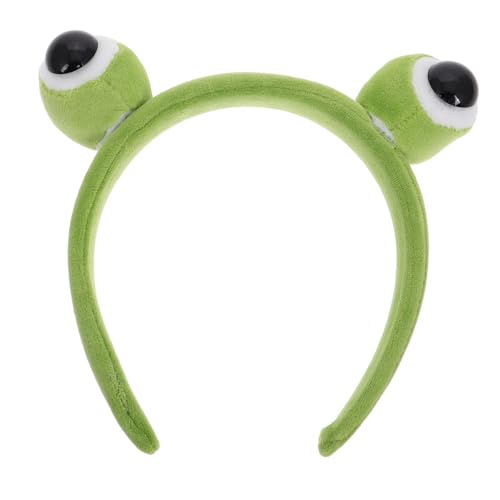 minkissy Frosch-stirnband Aus Plüsch Cartoon-haarband Mit Großen Augen Kopfwickel Für Make-up Accessoire Für Erwachsene Frauen Und Männer von minkissy