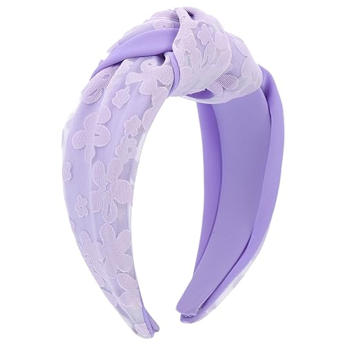 Stirnband Haarreifen Für Stirnbänder Knoten Haarband Kopfschmuck Für Mädchen Yoga-haarband Haarschmuck Frau Modellieren Requisiten Gaze Violett von minkissy