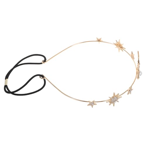 minkissy Perlenstirnband Mit Stern-mond- Elastisches Geometrisches Haar-accessoire Perlen-haar-schmuck Für Frauen Stretch-stirnband Für Hochzeit Und Party von minkissy