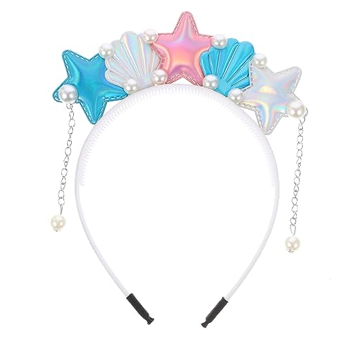 minkissy Ocean-themed Haarband Für Junge Mädchen Meerjungfrau Seestern Design Leicht Und Bequem Kostümaccessoires Für Partys Strand Karneval Und Feiertage Blau von minkissy