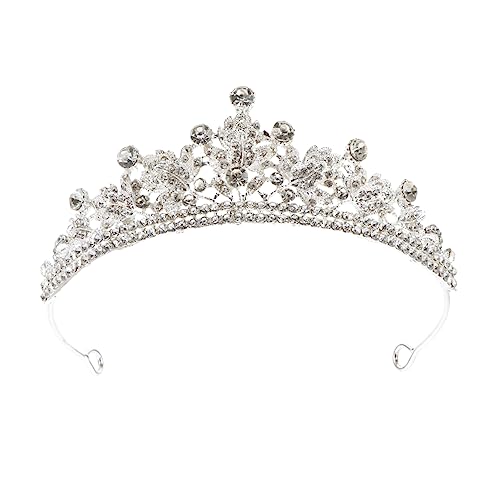 Strass Tiara Strass-königin Diamant Braut Barocke Königin Gotischer Vintage-kristall Kristall Festzug Braut Hochzeit Braut Strass Jahrgang Kind Weiß Strasssteine Silberne Königin von minkissy