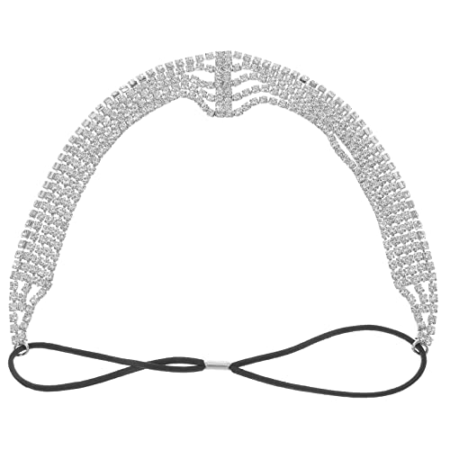 Strass-stirnband Elastische Stirnbänder Für Damen Strass Haare Kronen Für Frauen Kopfkette Für Damen Goldene Strasssteine Kopf Kette Schmuck Braut Handbuch Elastische Kordel von minkissy