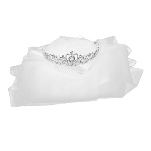 minkissy Strass Tiara Für Hochzeit Brautkrone Mit Schleier Kopfschmuck Für Frauen Elegant Vielseitig Einsetzbar Für Dinnerpartys Und Andere Anlässe von minkissy